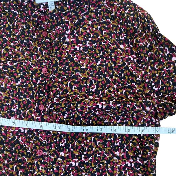 & Other Stories Sz 8 Micro Floral Midi Shirt Dress Moody Floral Print Button-up - Picture 15 of 16